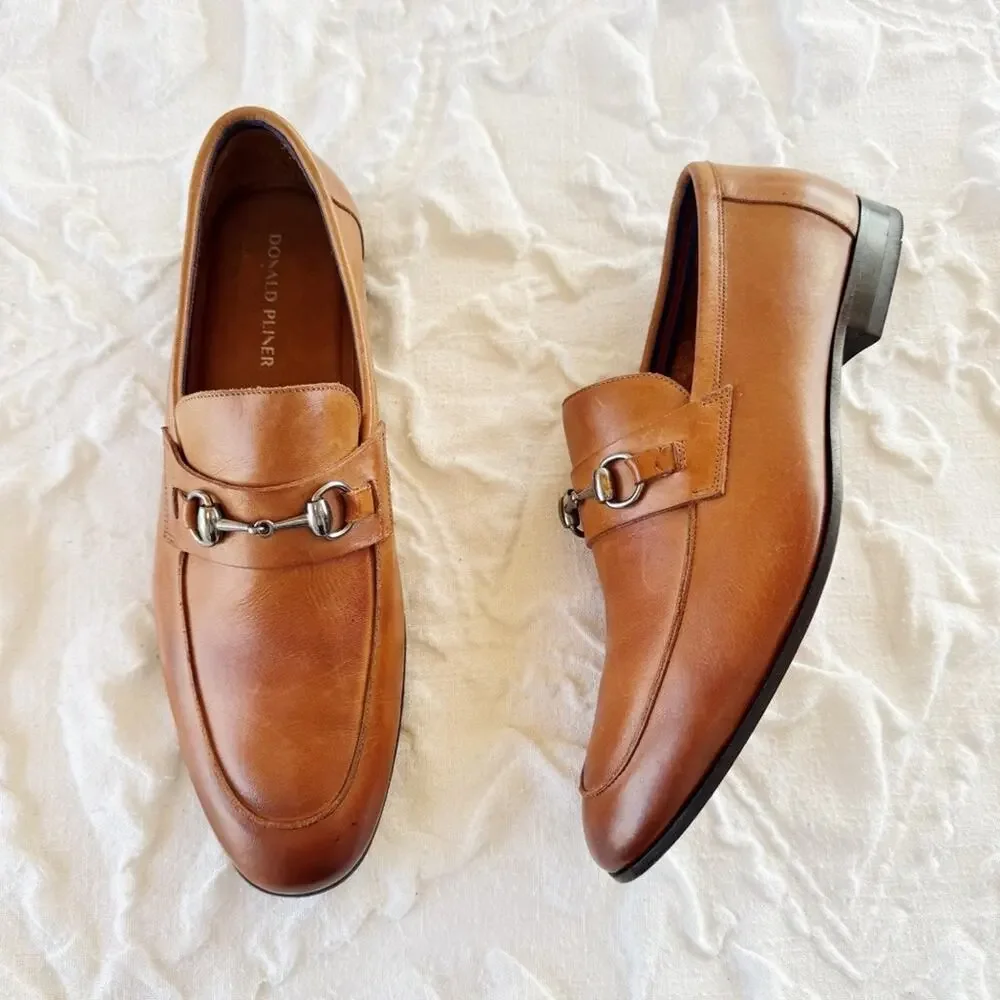 Donald J. Pliner Ted Bit Leather Slip-On Loafers